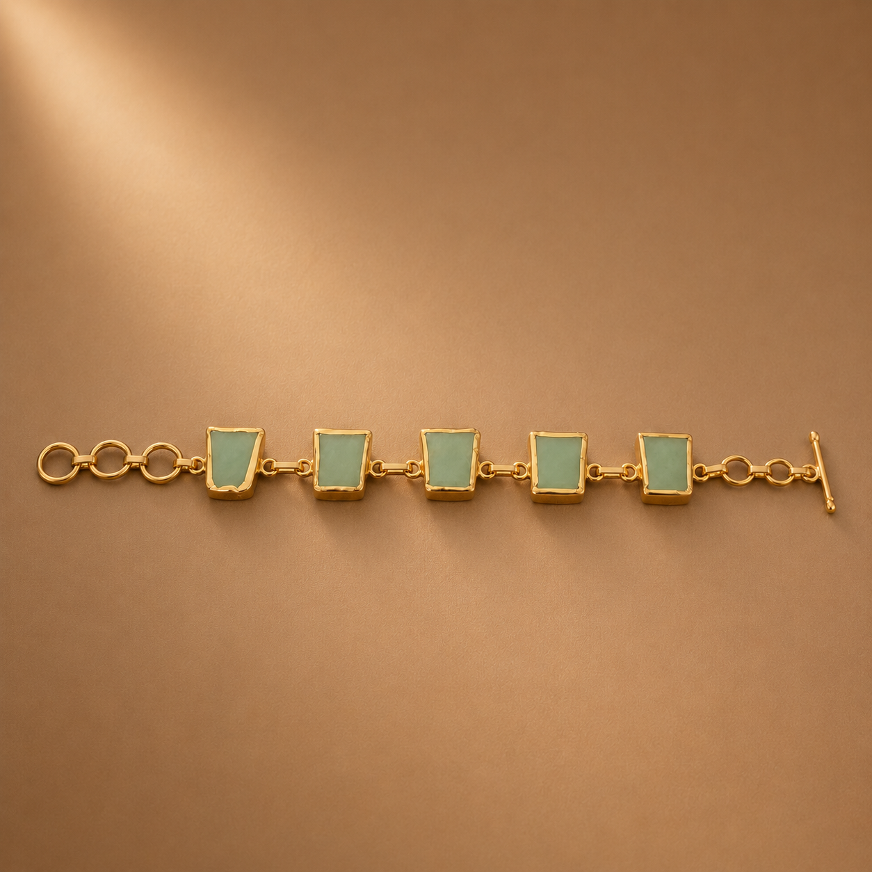 Sage Green stone link Bracelet