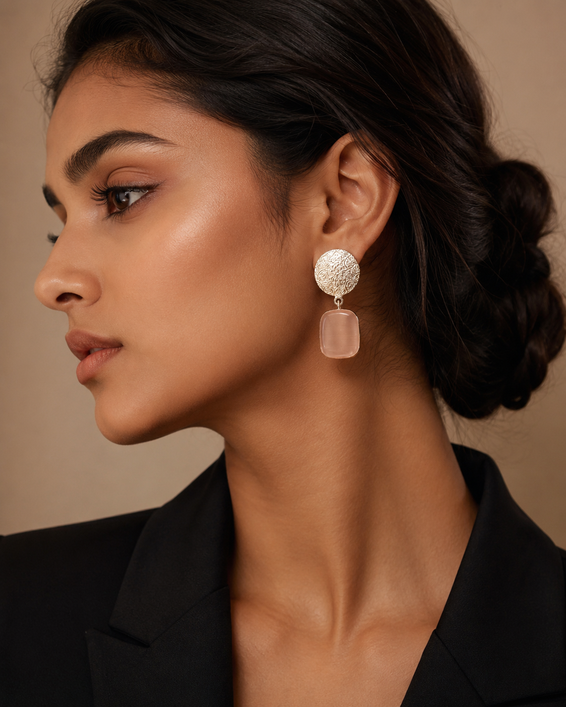 Peach Brass Earrings
