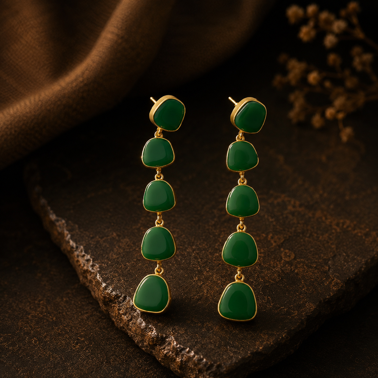 Green Brass Dangler