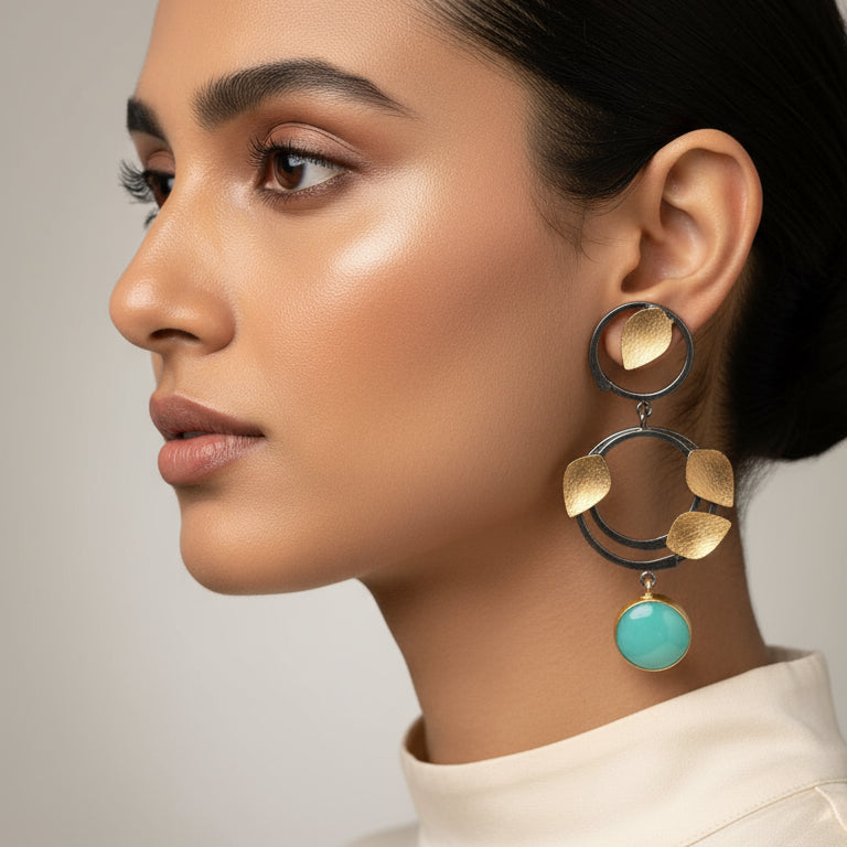 The Ring In Ring Blue Earring