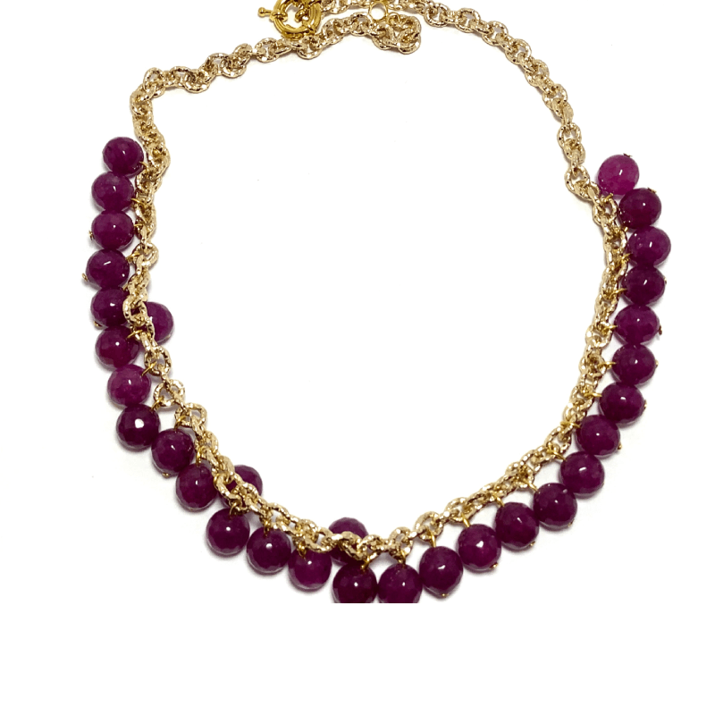 Deep Pink Handmade Necklace set