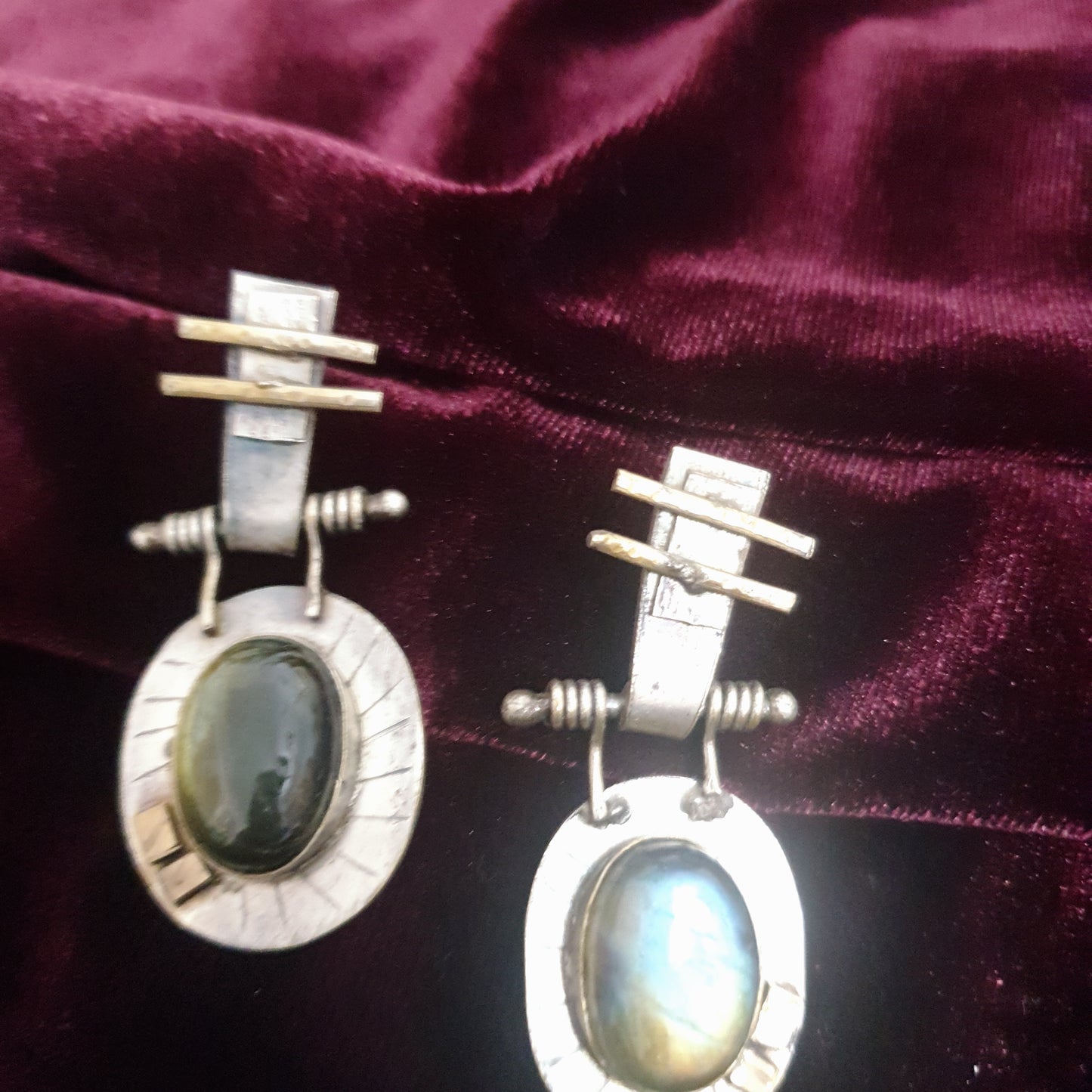 Sea Green Pearl Tribal Earrings