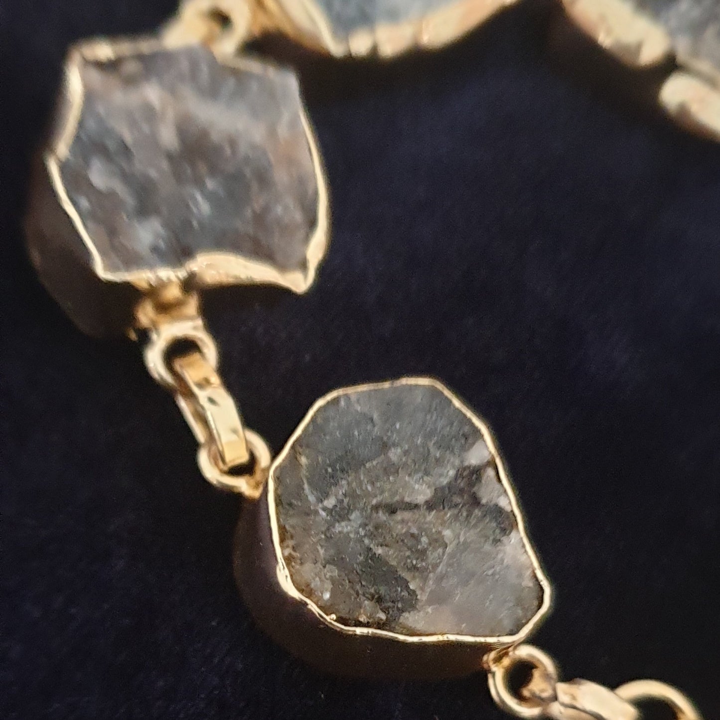 Grey Uncut Stone Bracelet