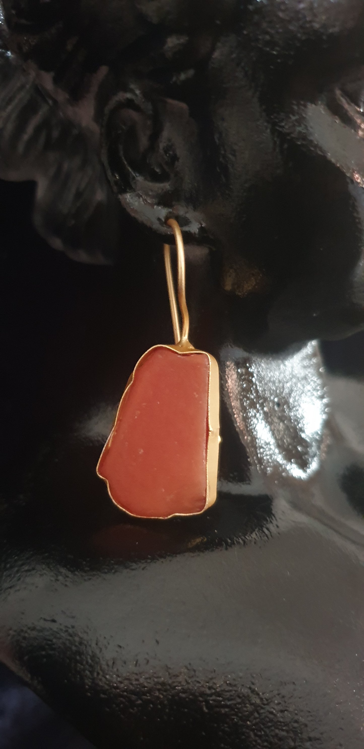 Rust Color Semi Precious Stone Necklace Set