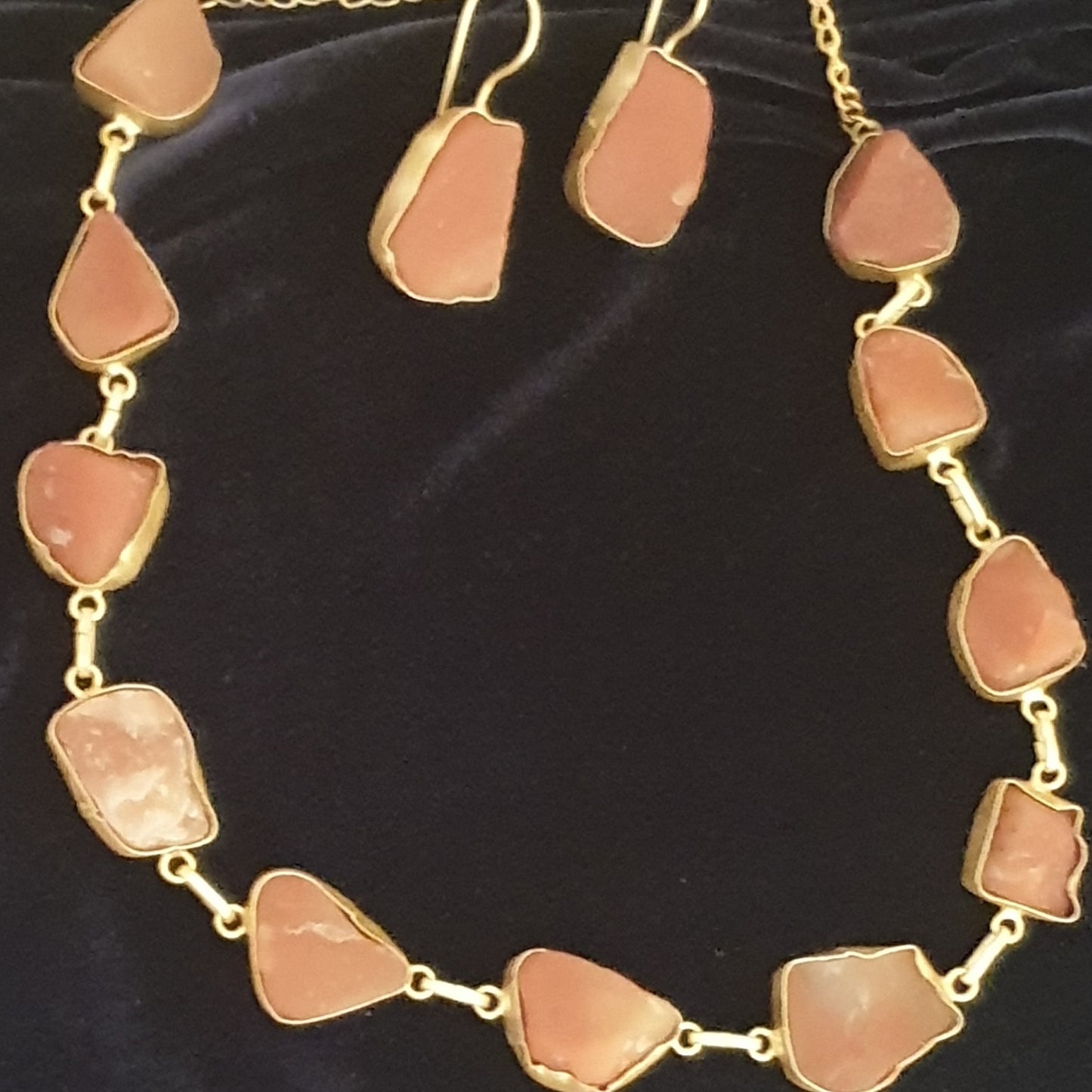 Rust Color Semi Precious Stone Necklace Set