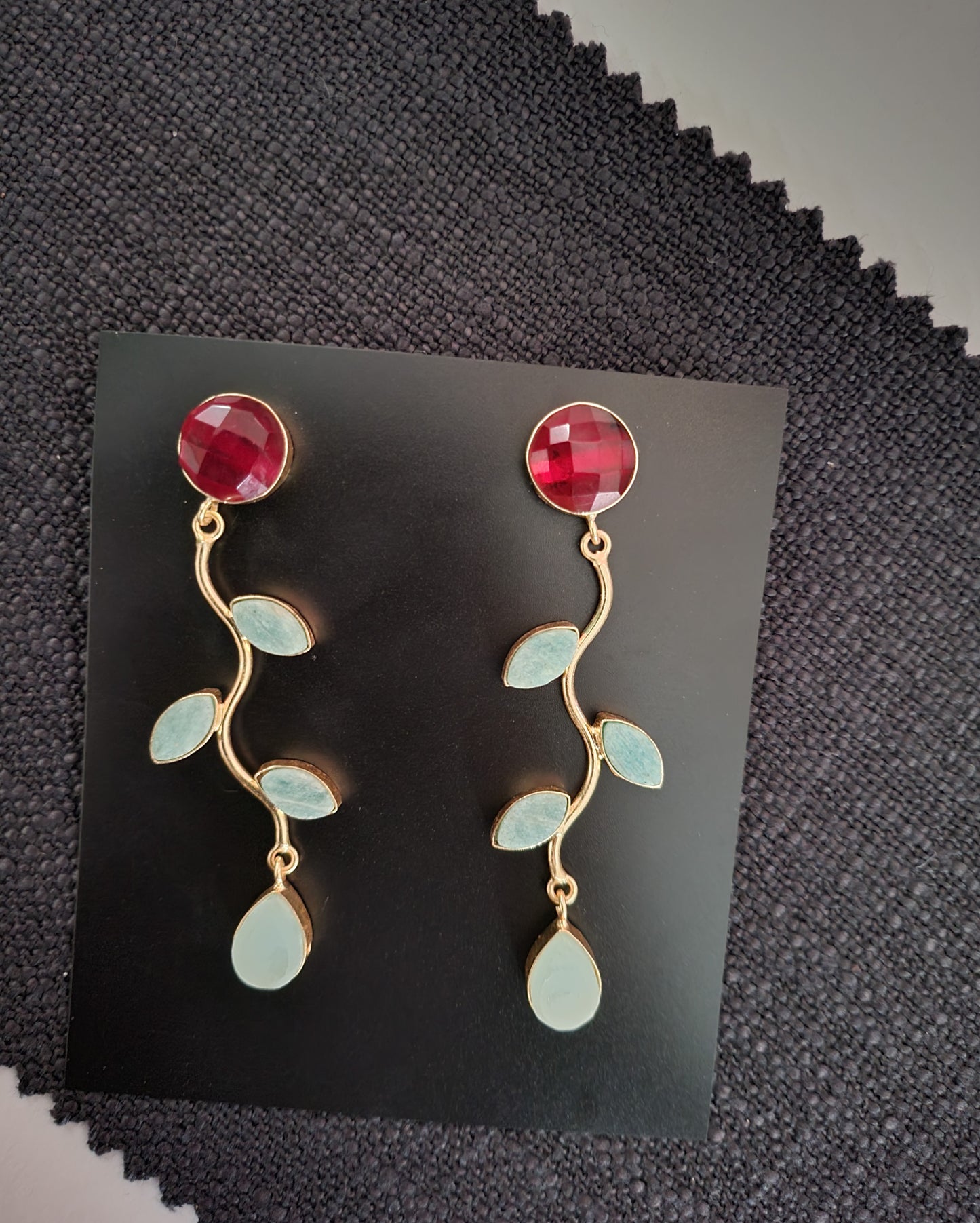 The Blue Leaf Earrings