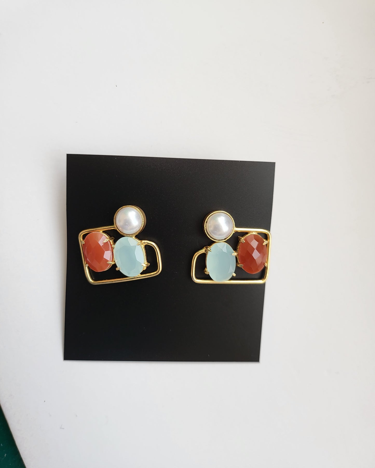 3 Color Geometric Earrings