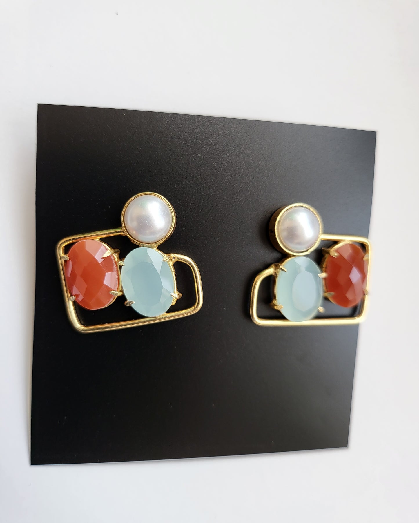 3 Color Geometric Earrings