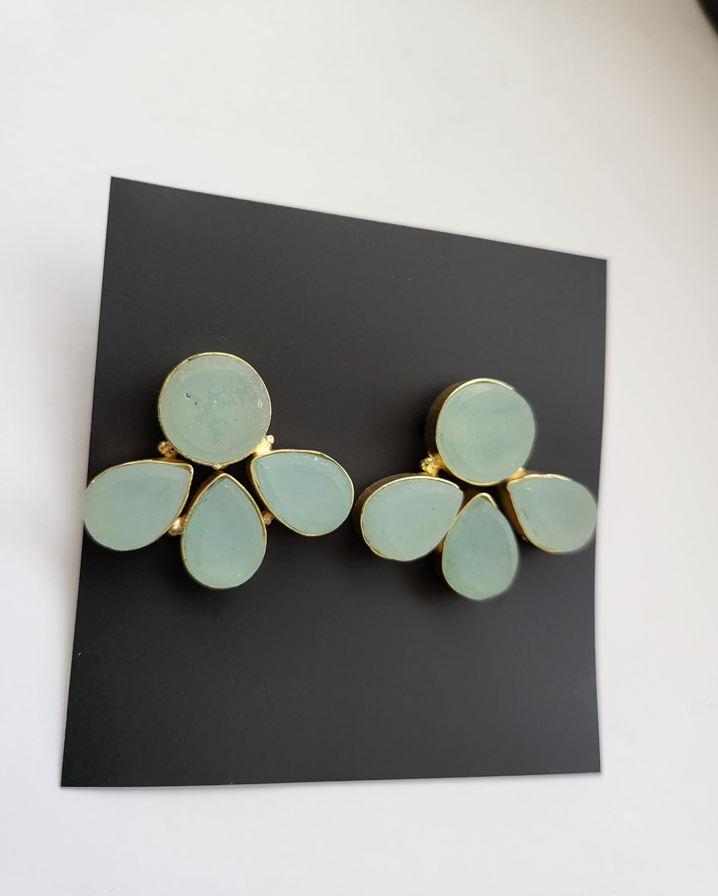 Light Green Stone Earrings