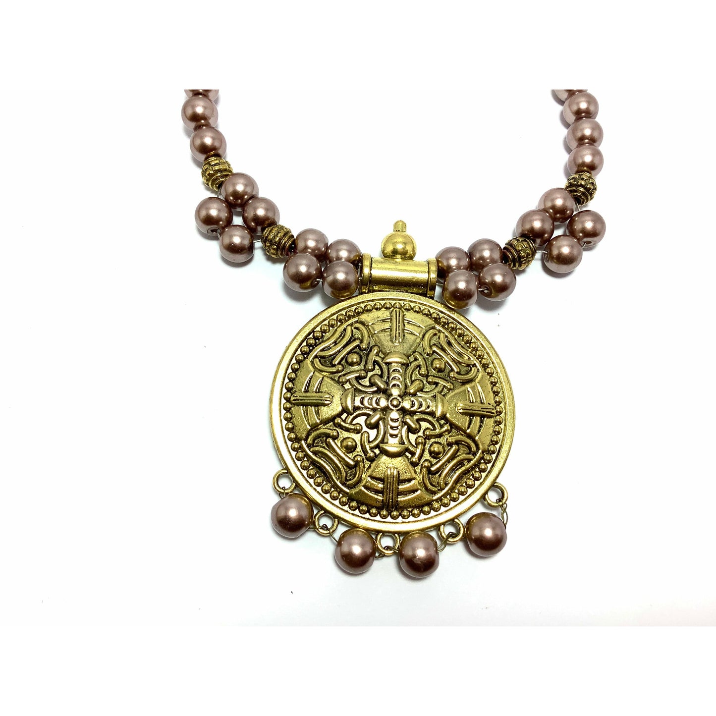 Copper Bead and Brass Handmade Necklace