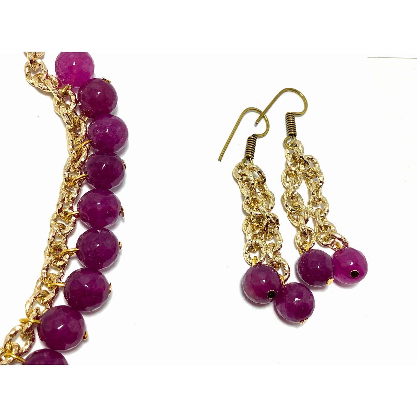 Deep Pink Handmade Necklace set