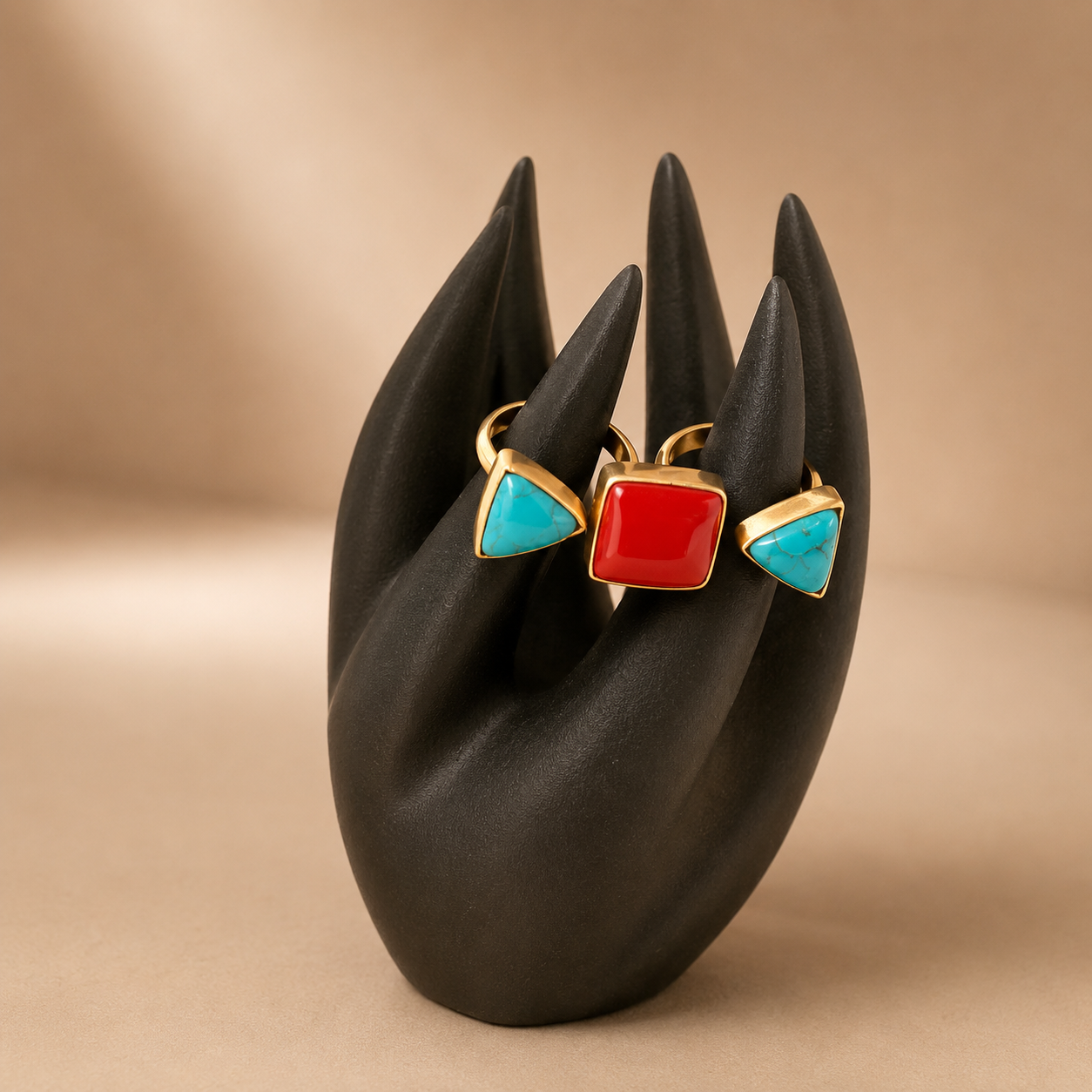 Trinity Gem Ring-Blue RED Blue