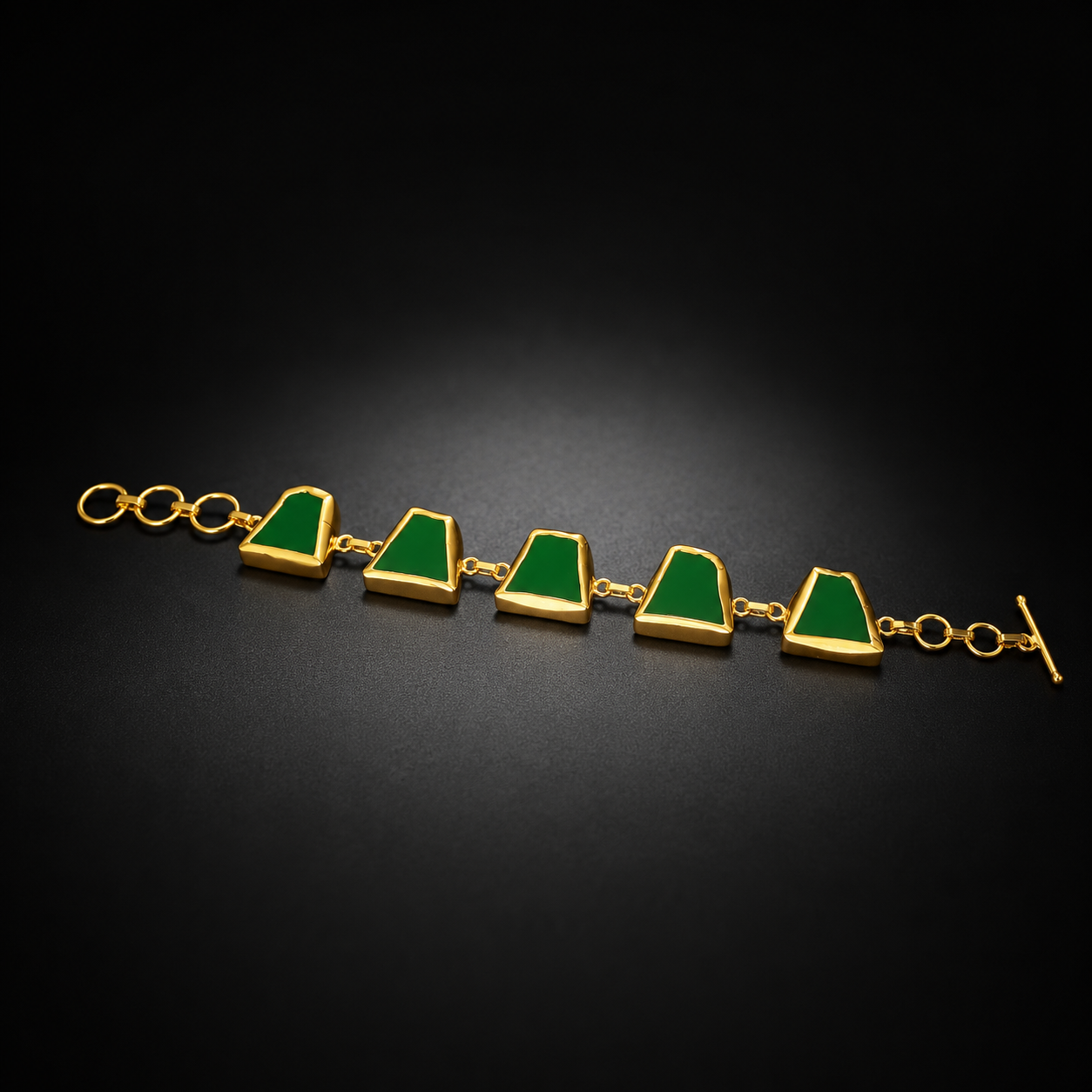 Green Stone Link Bracelet