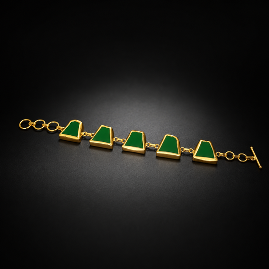 Green Stone Link Bracelet