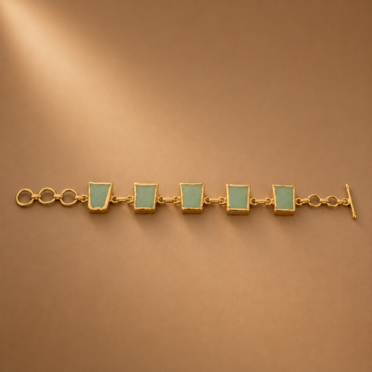 Sage Green stone link Bracelet