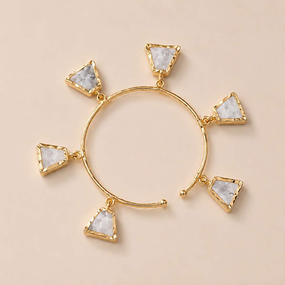 Adjustable Bracelet with Uncut Stones