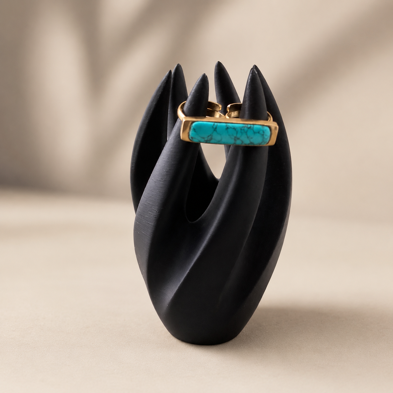 Twin Aura Turquoise Ring