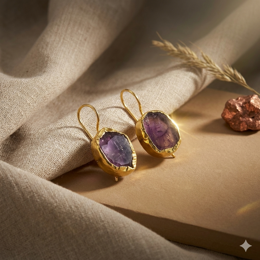Pure Purple Drop Earrings