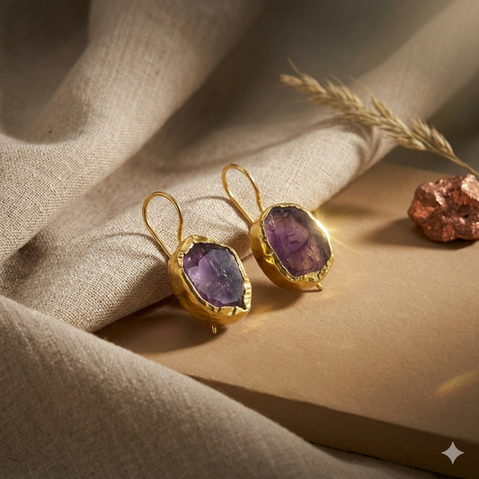 Pure Purple Drop Earrings