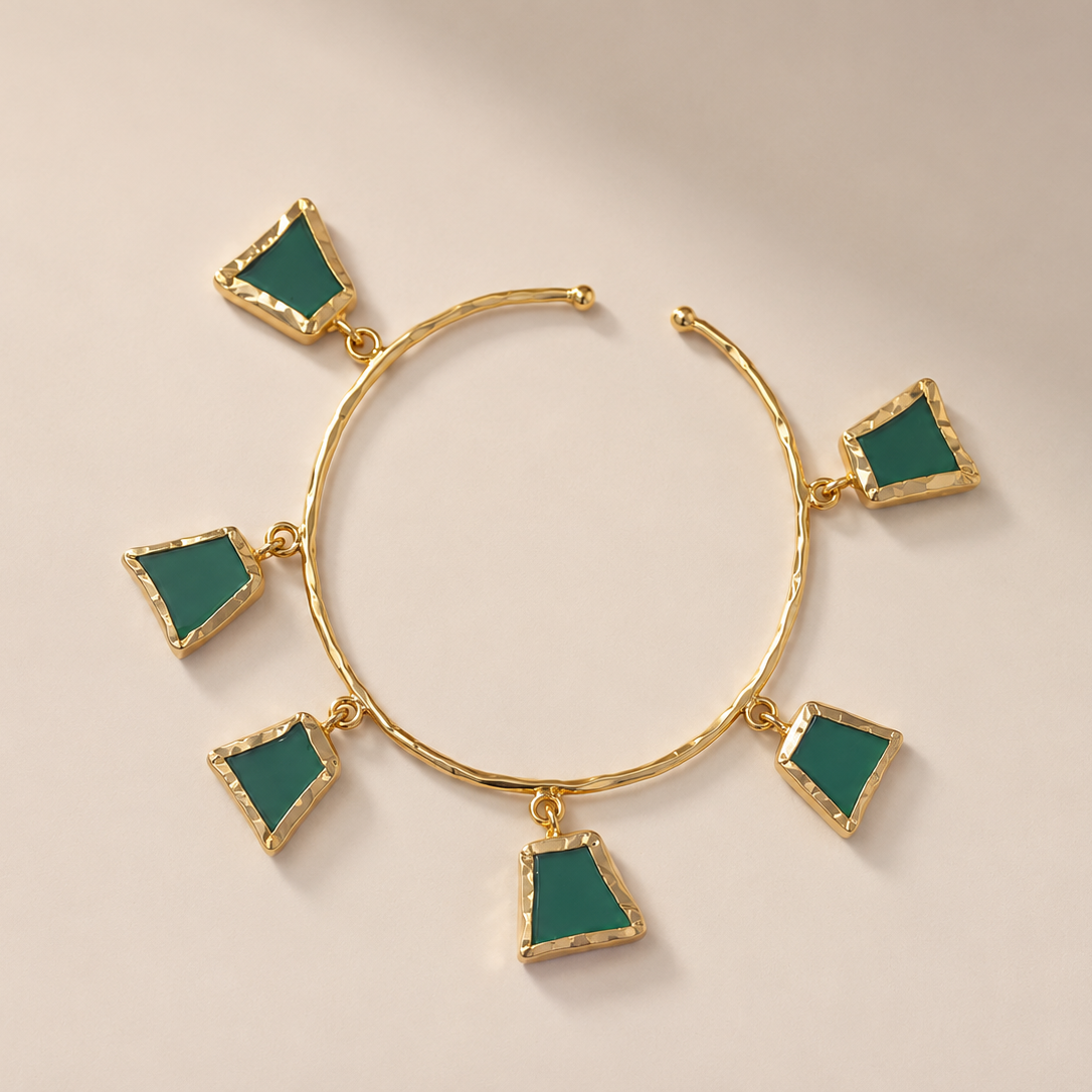 Adjustable Bracelet with Uncut Stones