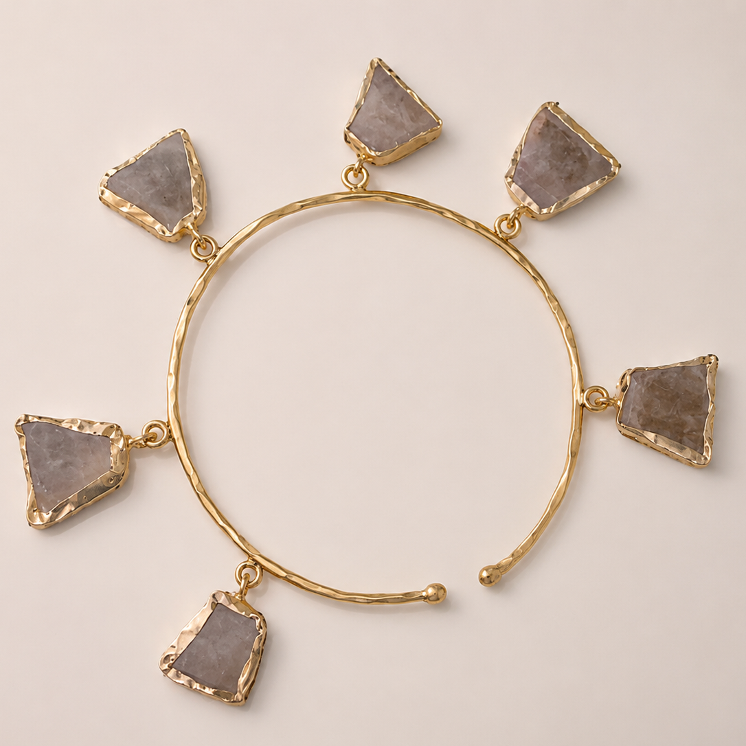 Adjustable Bracelet with Uncut Stones