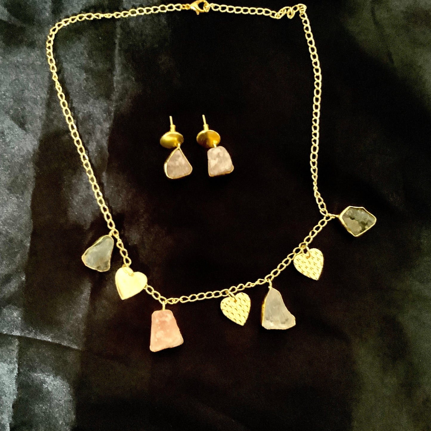 Stone Necklace set with Earrings