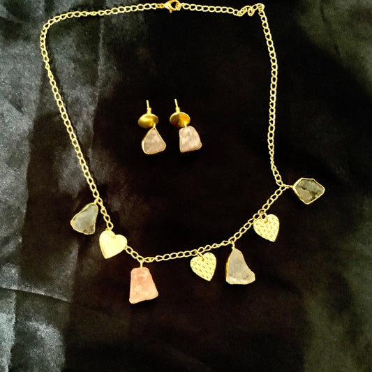 Stone Necklace set with Earrings