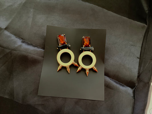 Stone Earrings with Circle