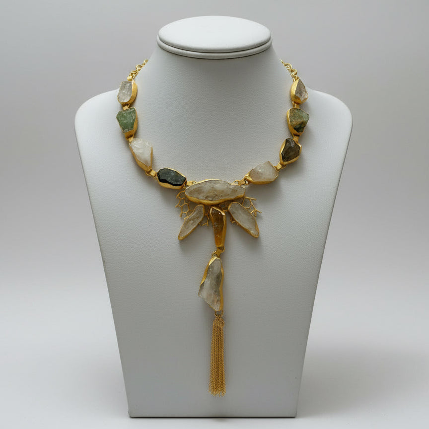 Multicolor Uncut Stone neck piece
