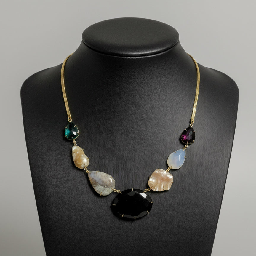 Large Multi colour Stone Neckpiece