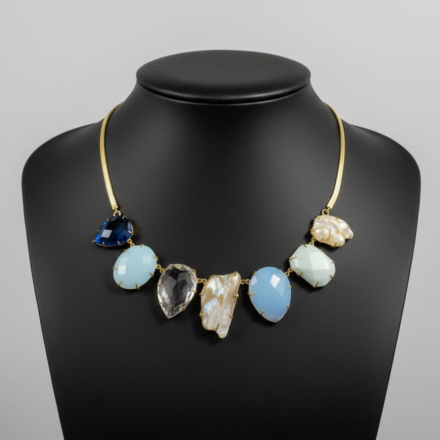 Mother of Pearl Large Stone Necklace