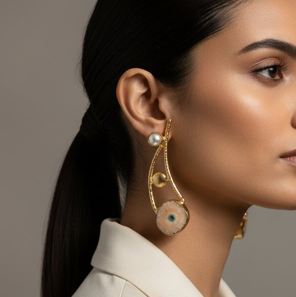 The Druzzy stone Magic Earring