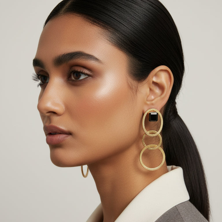 Gold hoop earrings 