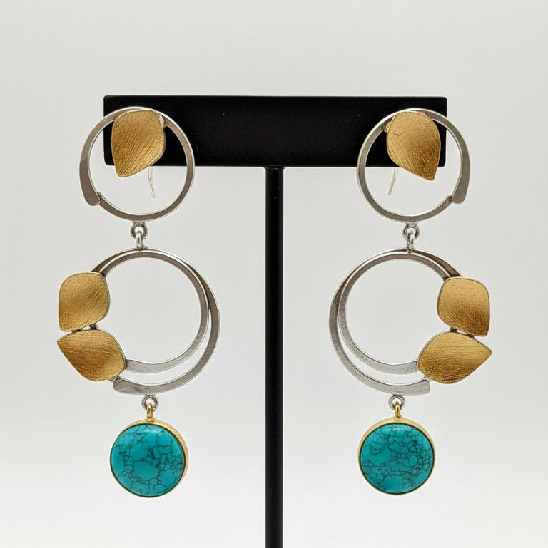 Gold and turquoise earrings 
