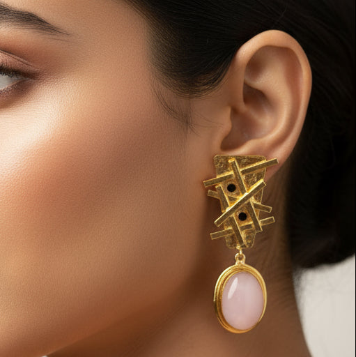 pink zigzag earrings 