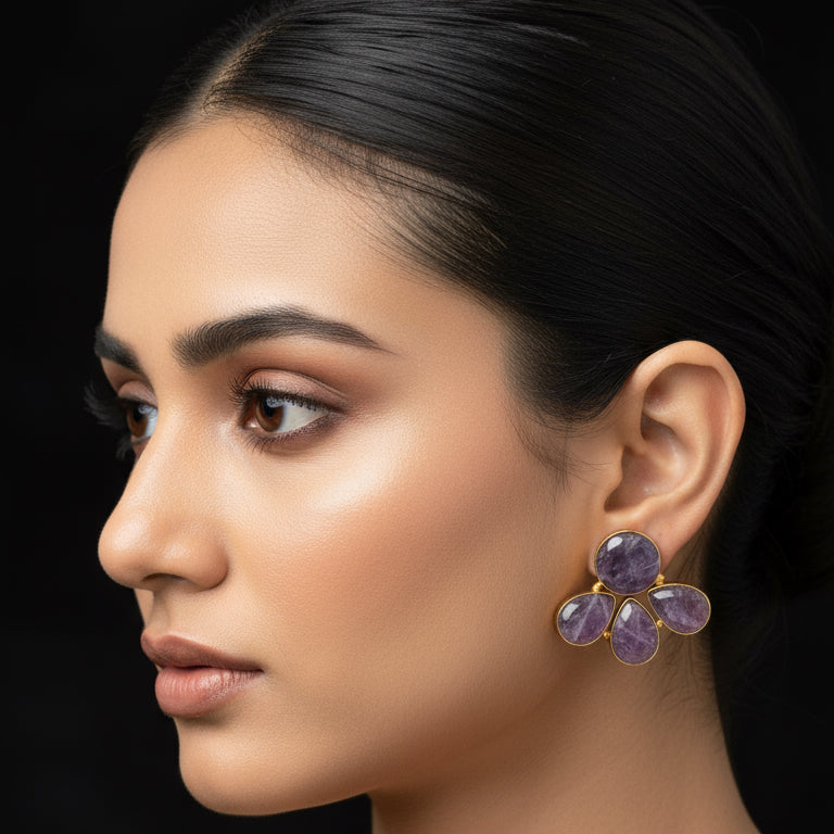 Pair of purple stone  earrings