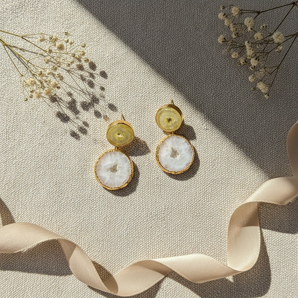 Druzzy Stone Yellow earrings