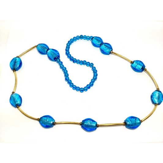 Glass Beads  Long Chain Necklace