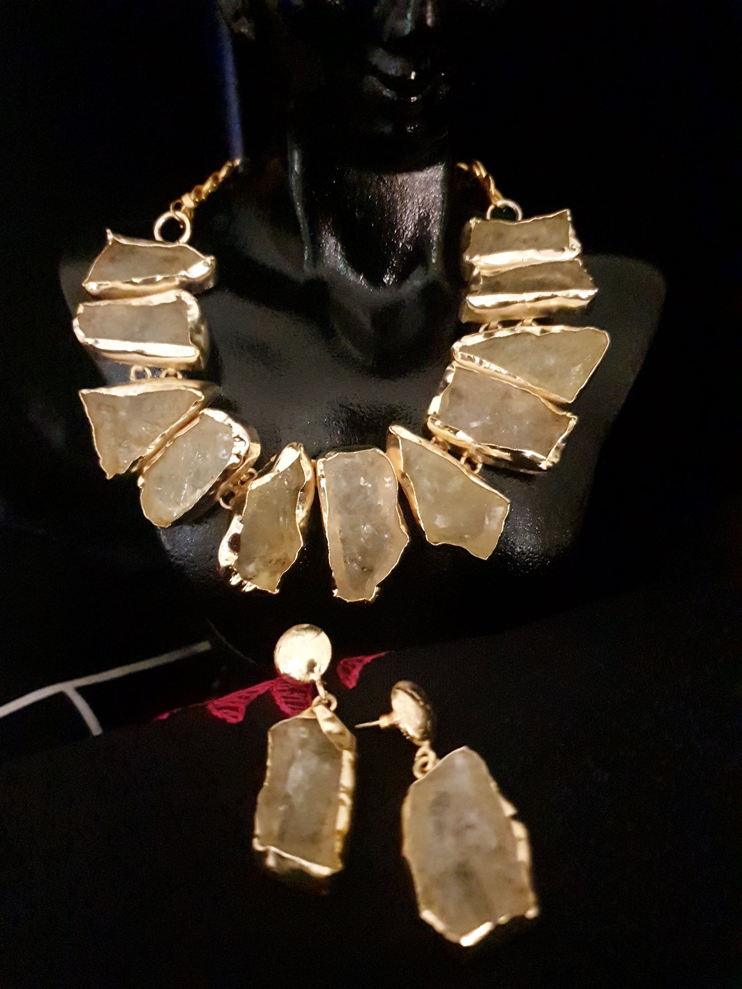 Opal Uncut Stone Necklace Set