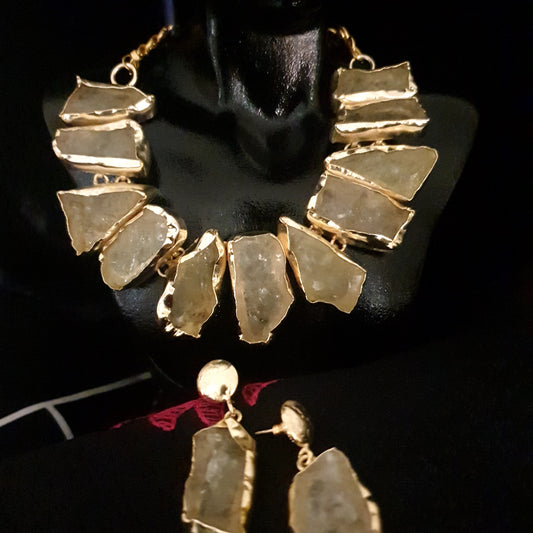 Opal Uncut Stone Necklace Set