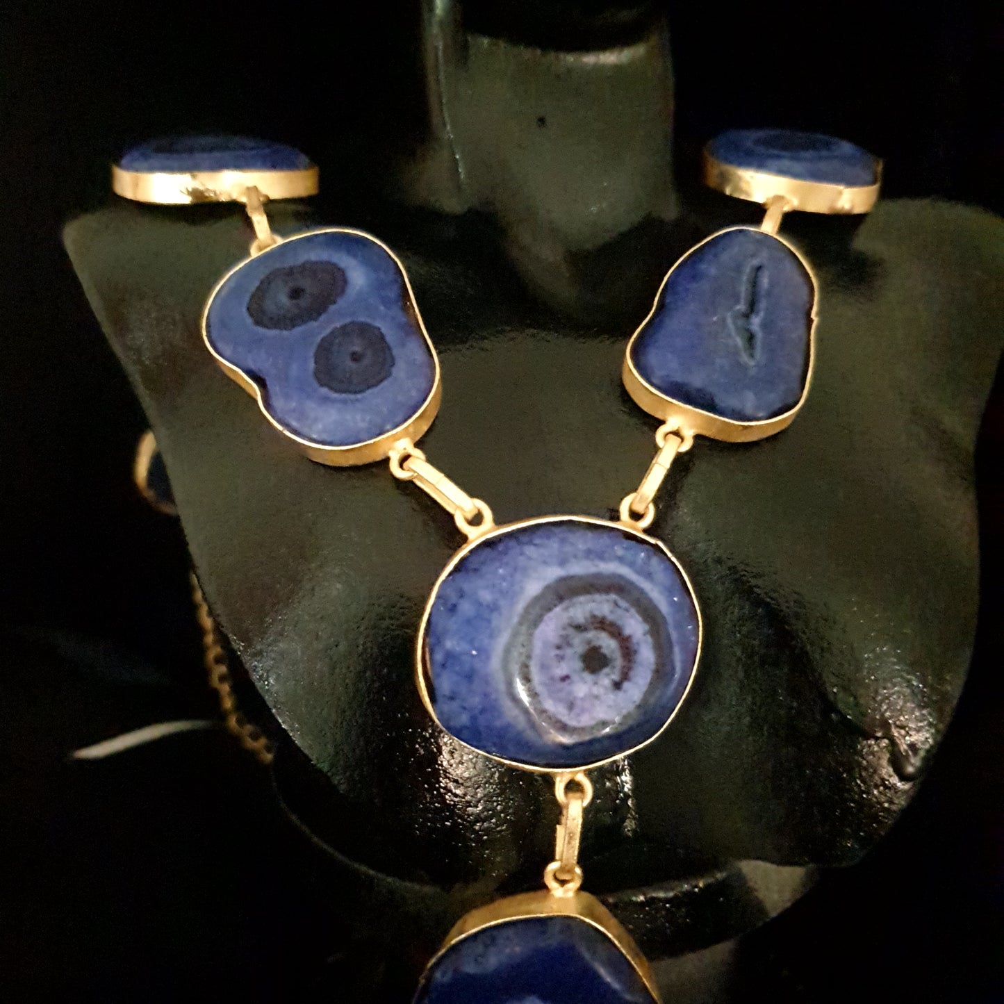 Blue Druzy Stone Necklace