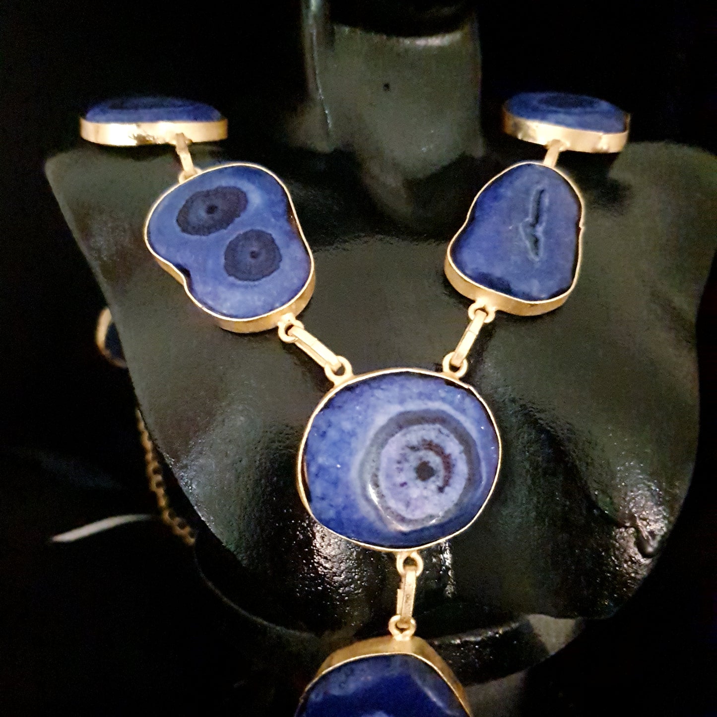 Blue Druzy Stone Necklace
