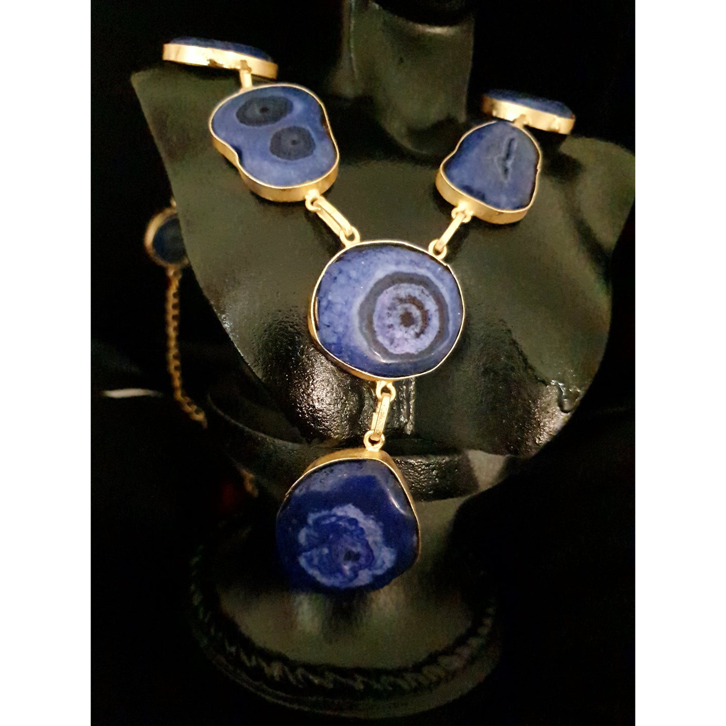 Blue Druzy Stone Necklace