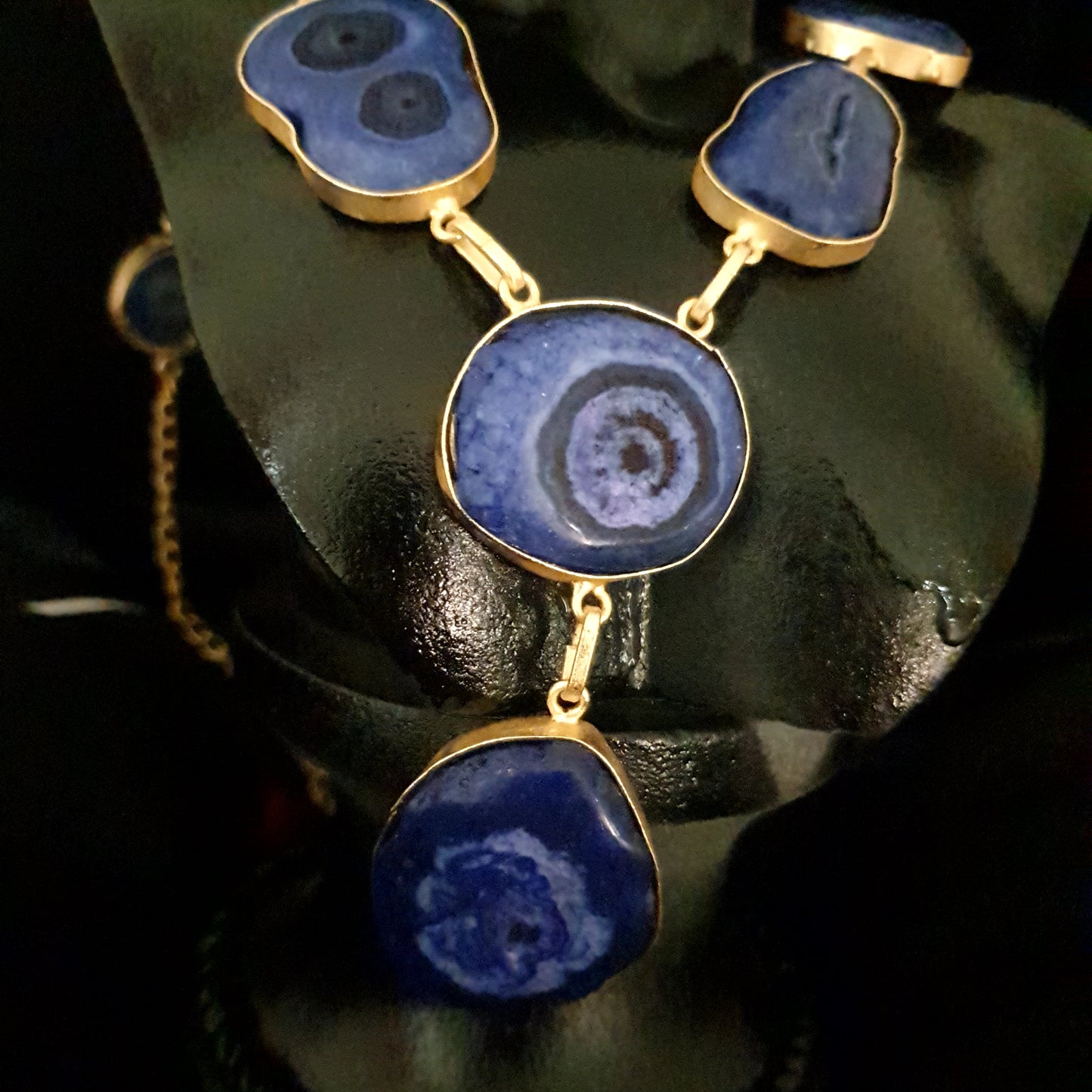 Blue Druzy Stone Necklace