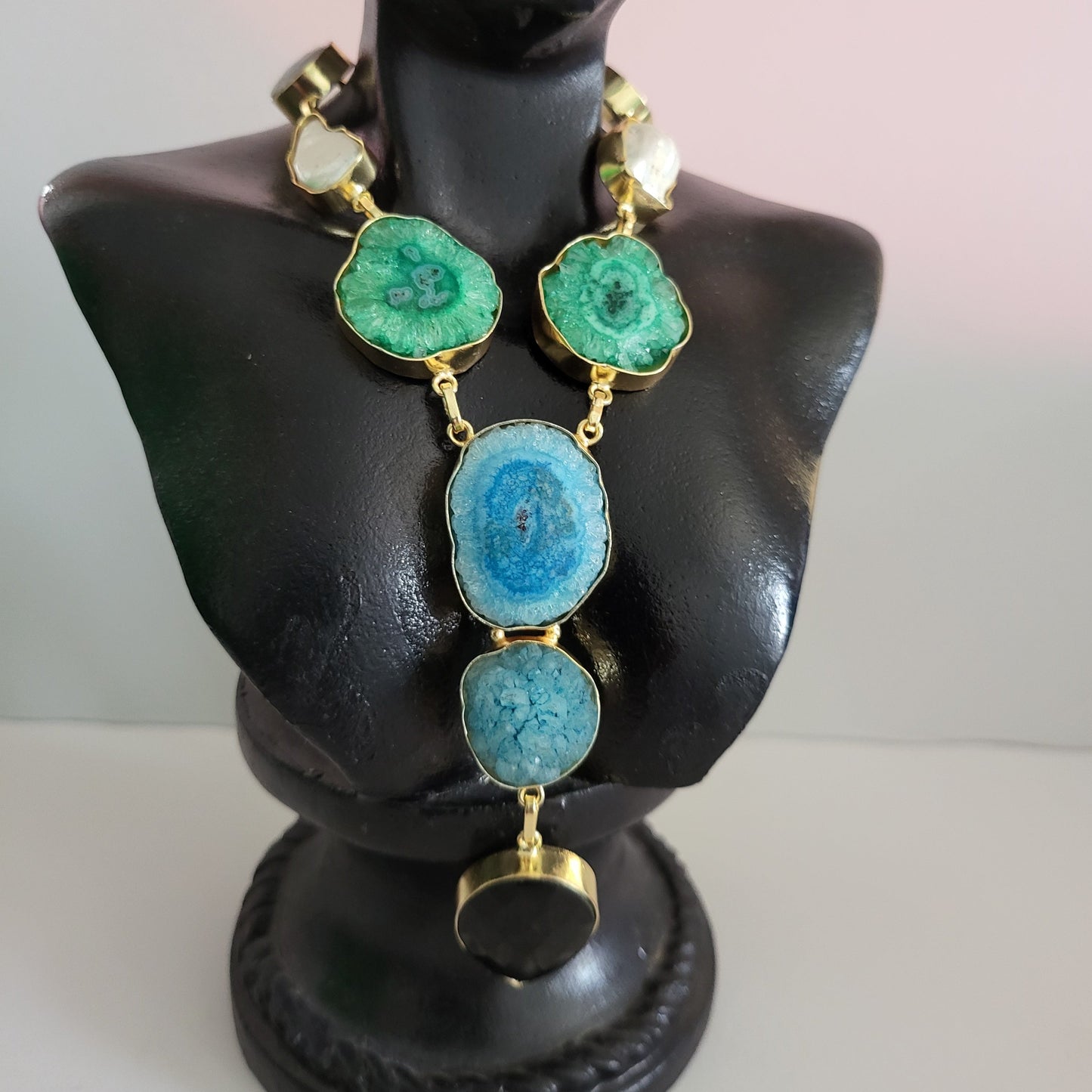 Colourful stones set in a Necklace 