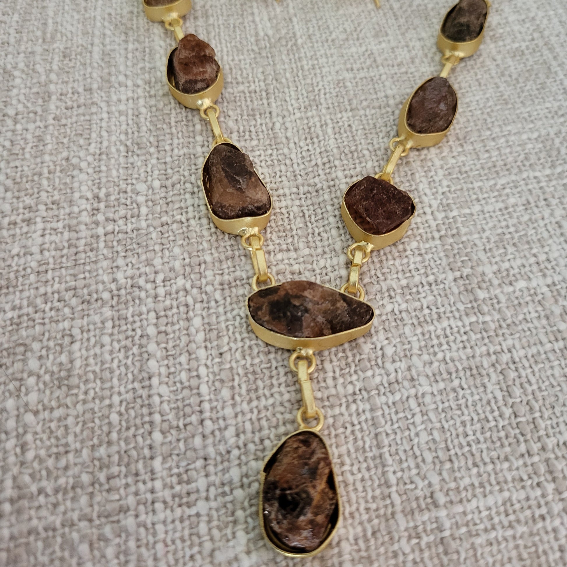 Brown Stone Necklace set