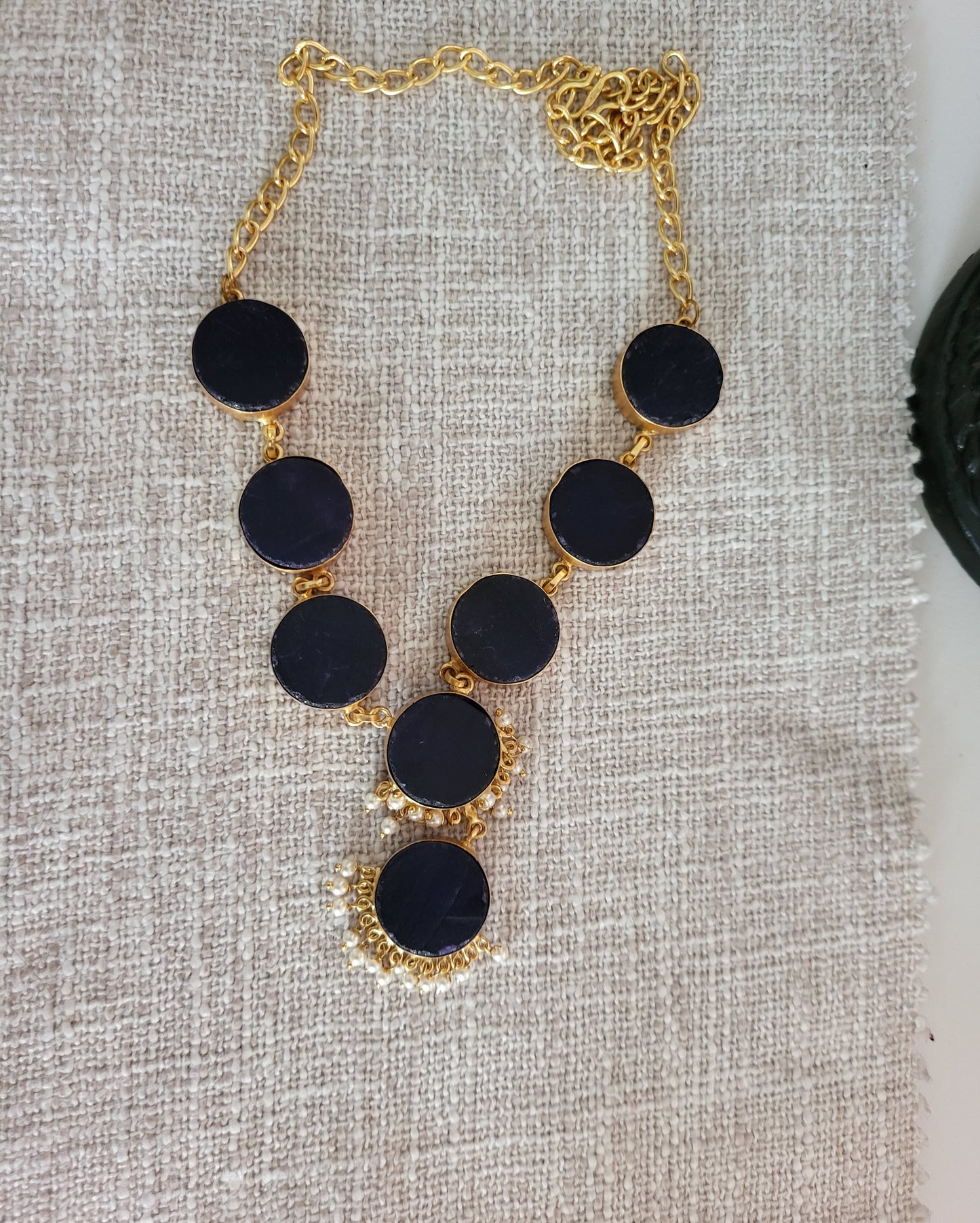 Navy Blue Stone Necklace