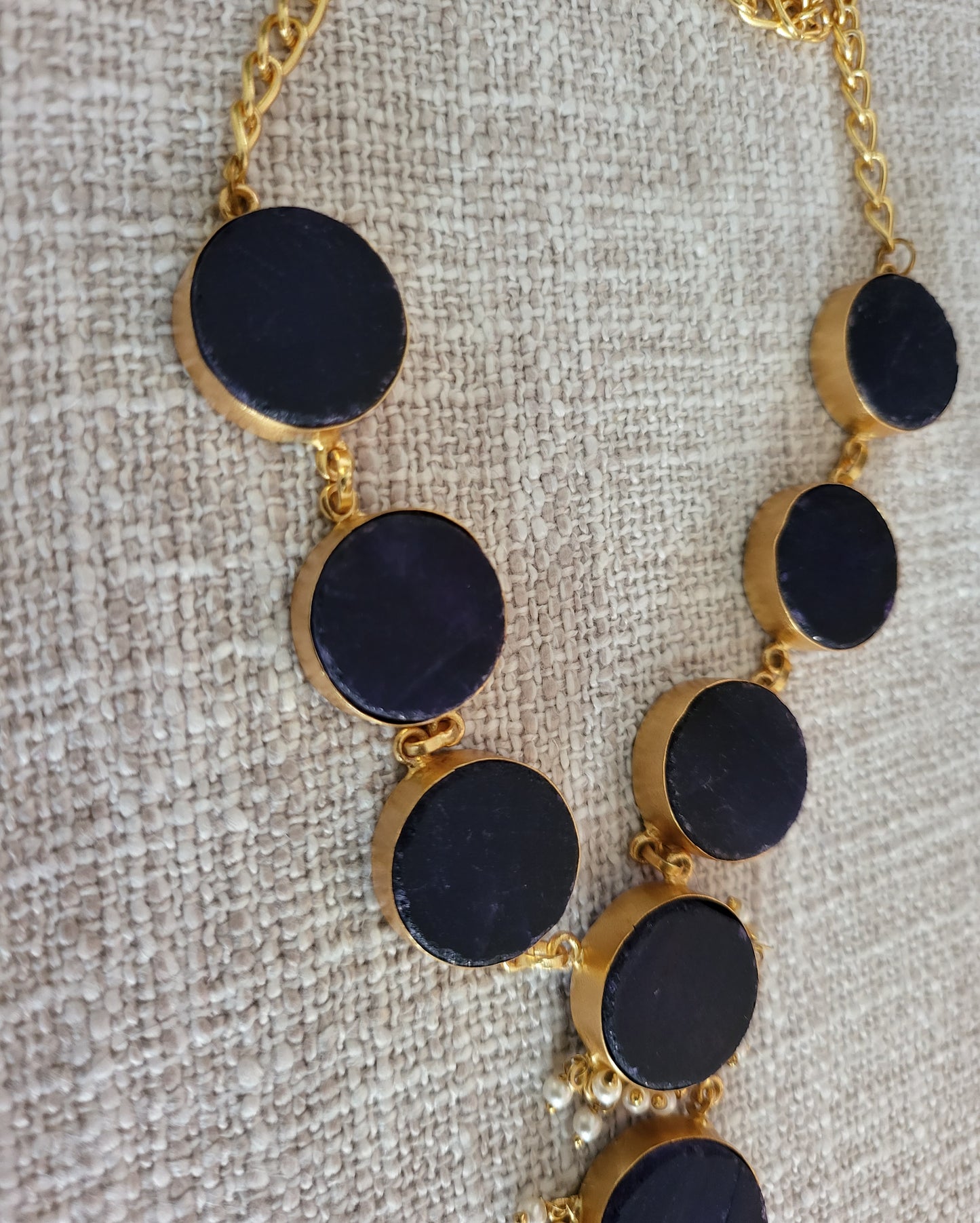 Navy Blue Stone Necklace