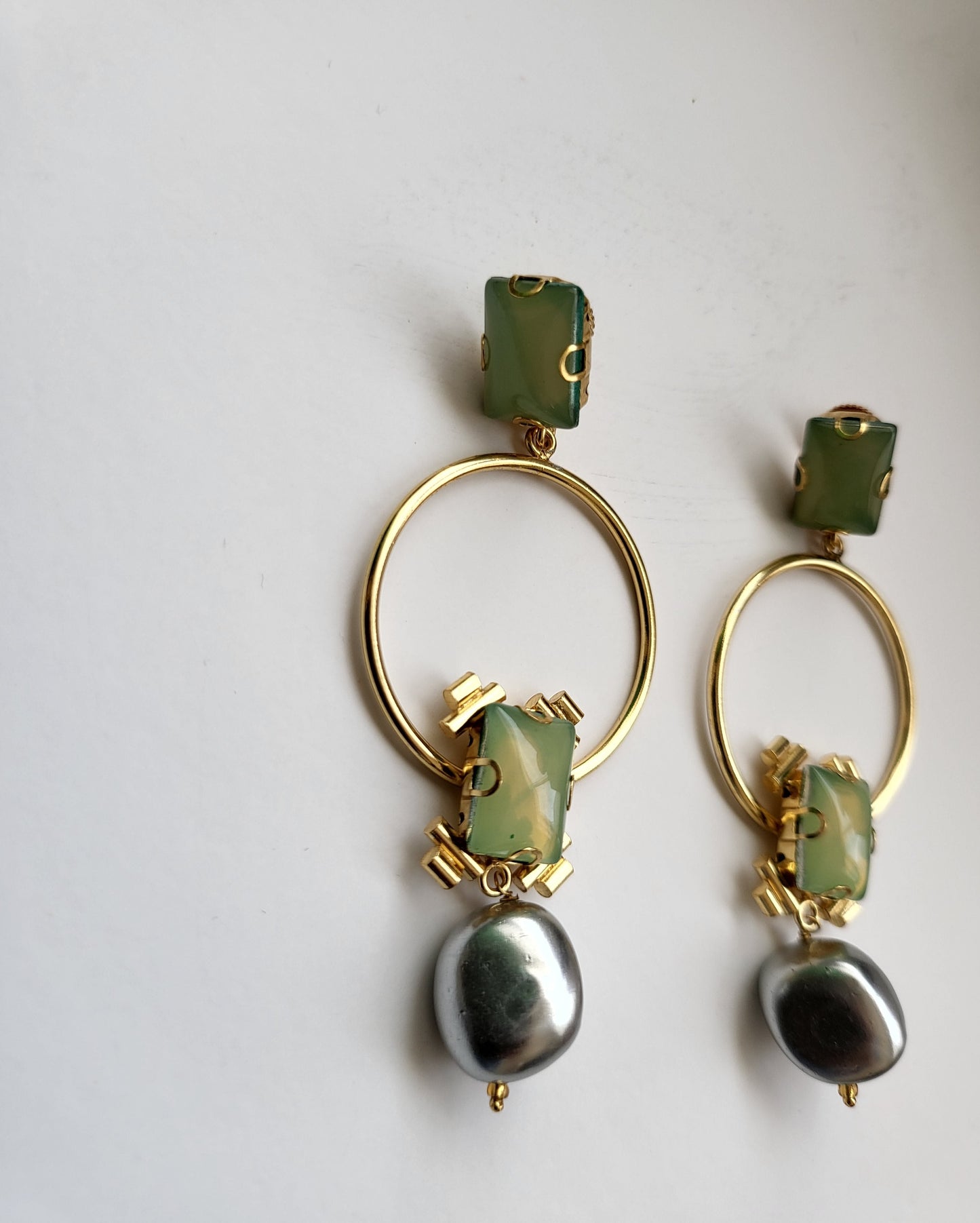 Grey  Green Grace Earrings
