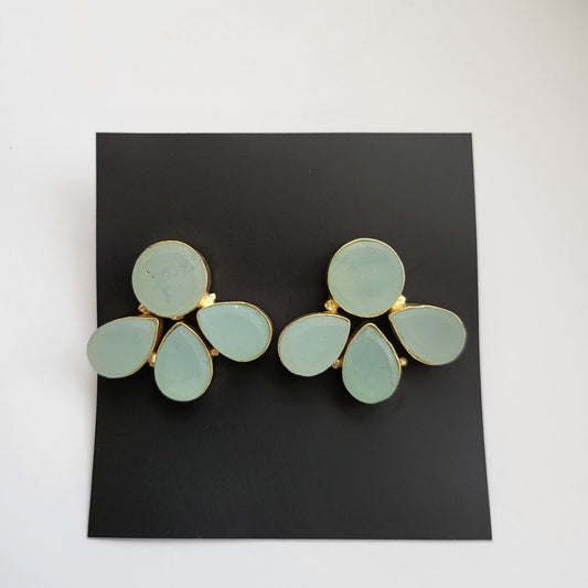 Light Green Stone Earrings